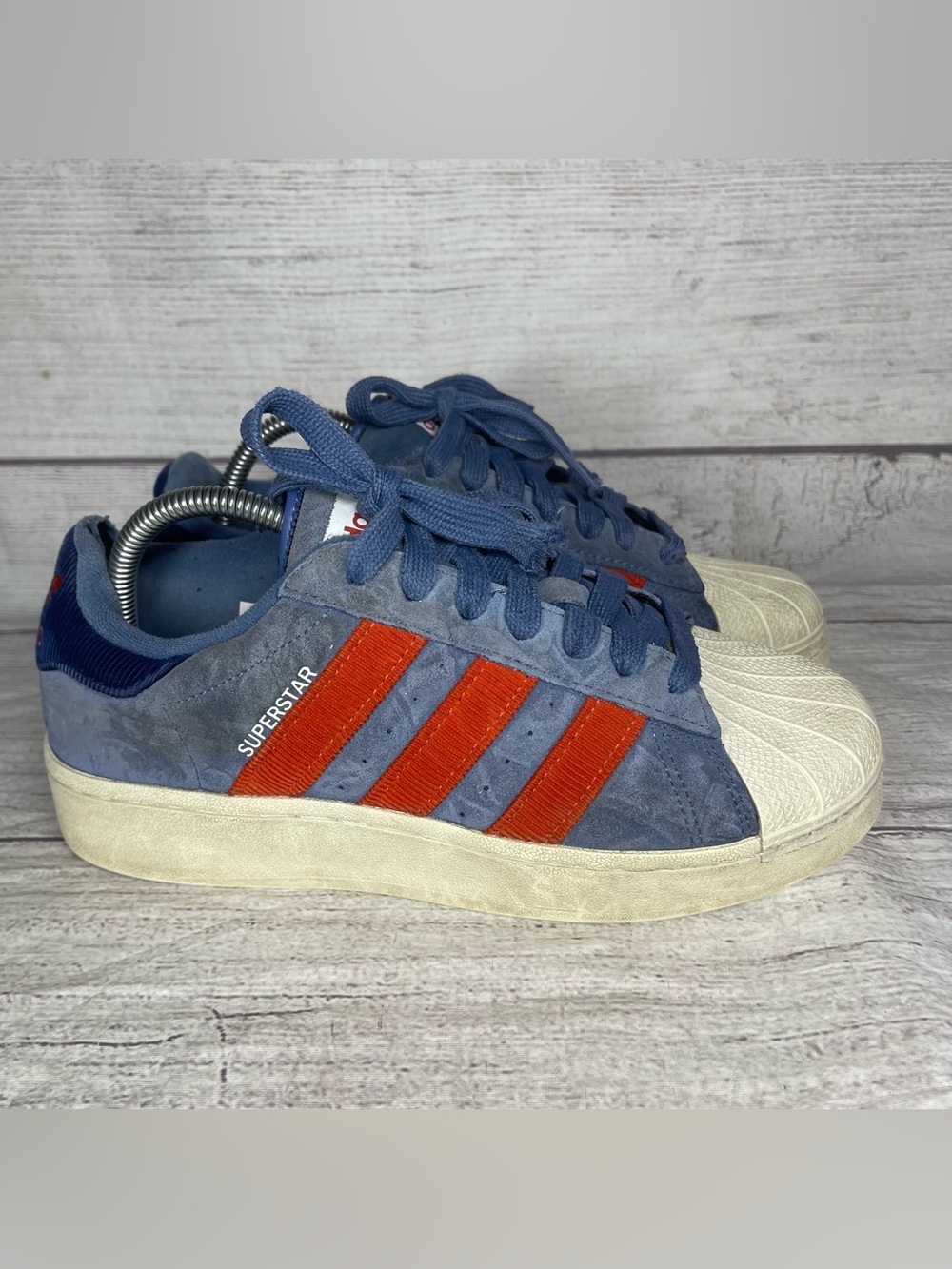 Adidas Men’s 7 Superstar XLG Suede Crew Blue Shoes
